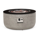 Baltaire Outdoor Round 8 Seater Wicker Sectional Set with Fire Pit and Tank Holder by Christopher Knight Home
