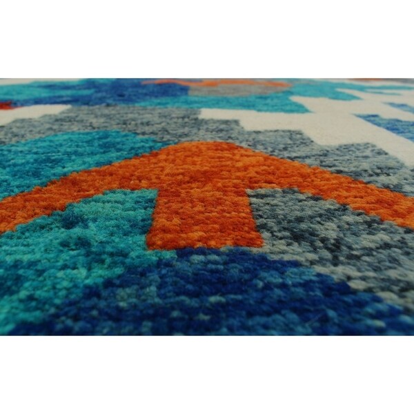 Noori Rug Balochi Adesola Teal Blue/Beige Rug - 4'11 x 6'6