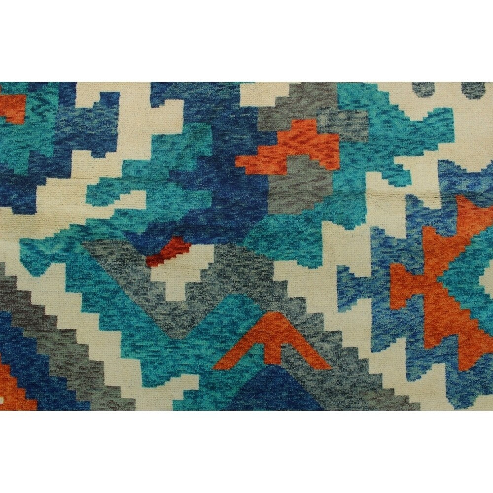 Noori Rug Balochi Adesola Teal Blue/Beige Rug - 4'11 x 6'6