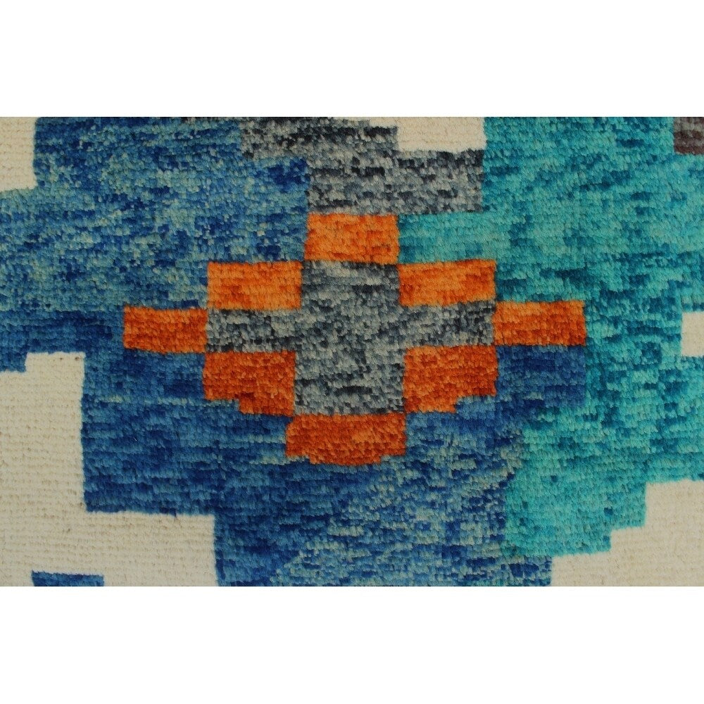 Noori Rug Balochi Adesola Teal Blue/Beige Rug - 4'11 x 6'6