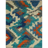 Noori Rug Balochi Adesola Teal Blue/Beige Rug - 4'11 x 6'6