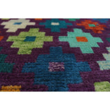 Noori Rug Balochi Okello Purple/Blue Rug - 3'3 x 4'10
