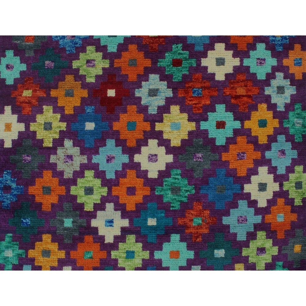 Noori Rug Balochi Okello Purple/Blue Rug - 3'3 x 4'10