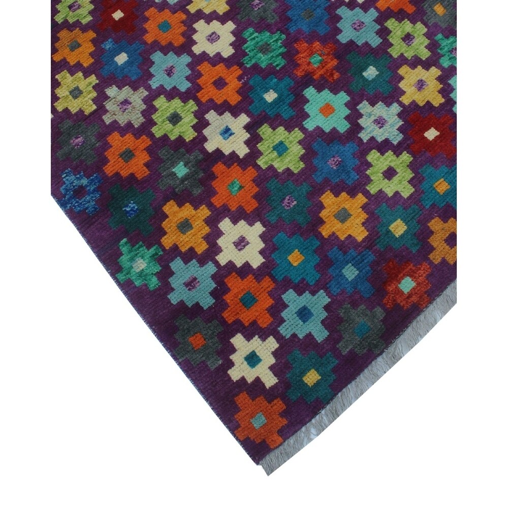 Noori Rug Balochi Okello Purple/Blue Rug - 3'3 x 4'10