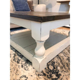 Baluster Leg Farmhouse 36 Inch Square Coffee Table With Storage Shelf