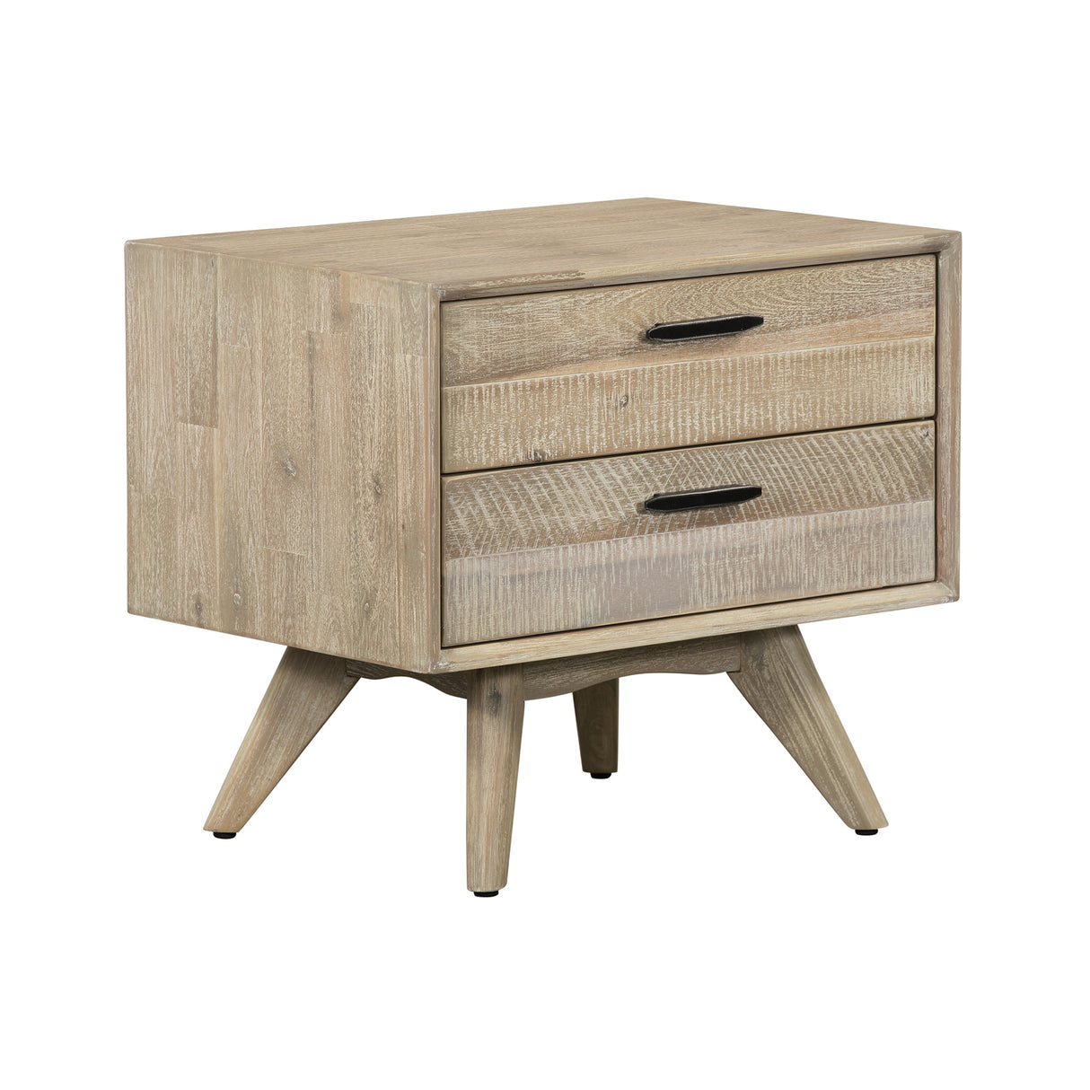 Baly Acacia Wood 3 Piece Platform Bedroom Set with 2 Nightstands