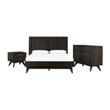 Baly Acacia Wood 3 Piece Platform Bedroom Set with 2 Nightstands