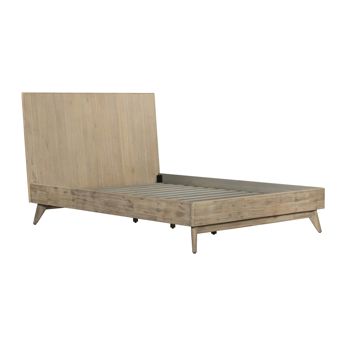 Baly Acacia Wood 3 Piece Platform Bedroom Set with 2 Nightstands