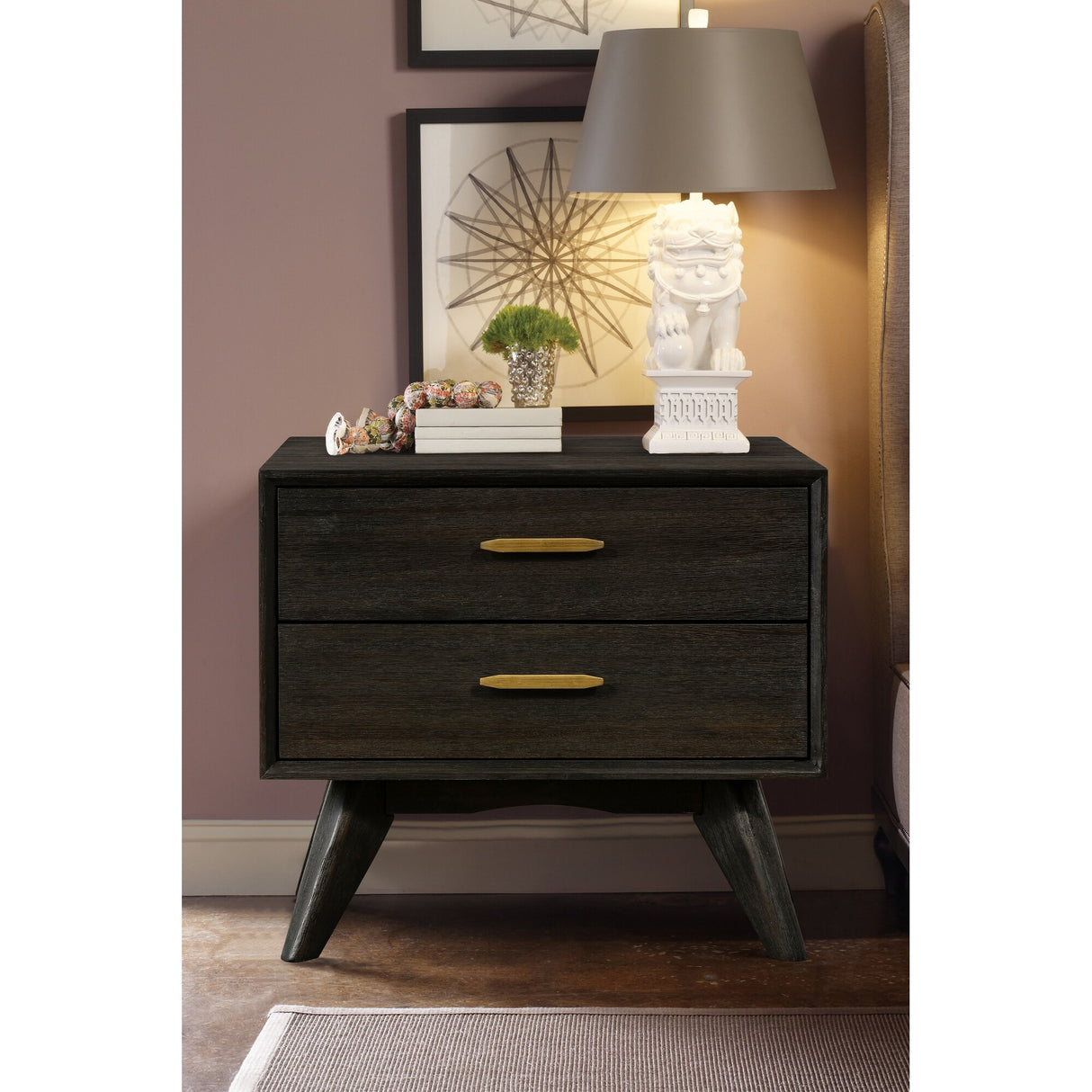 Baly Acacia Wood 3 Piece Platform Bedroom Set with 2 Nightstands