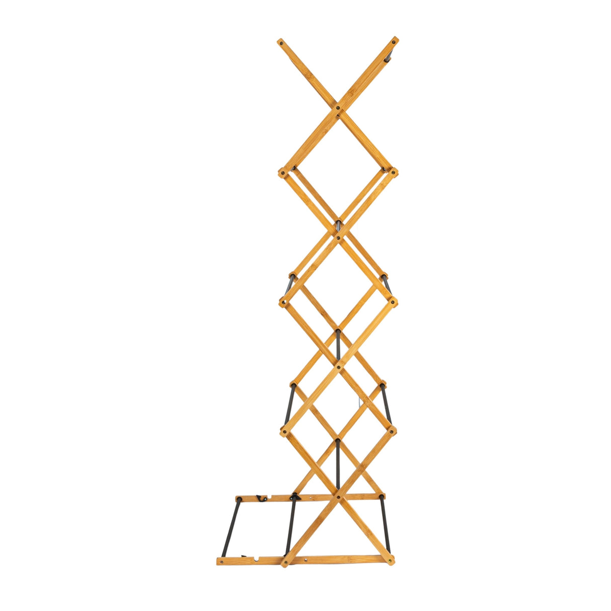 Household Essentials Bamboo Adjustable Folding Clothes Drying Rack with 16 Metal Dowels - 23.8"L x 19.3"W x 57.0"H
