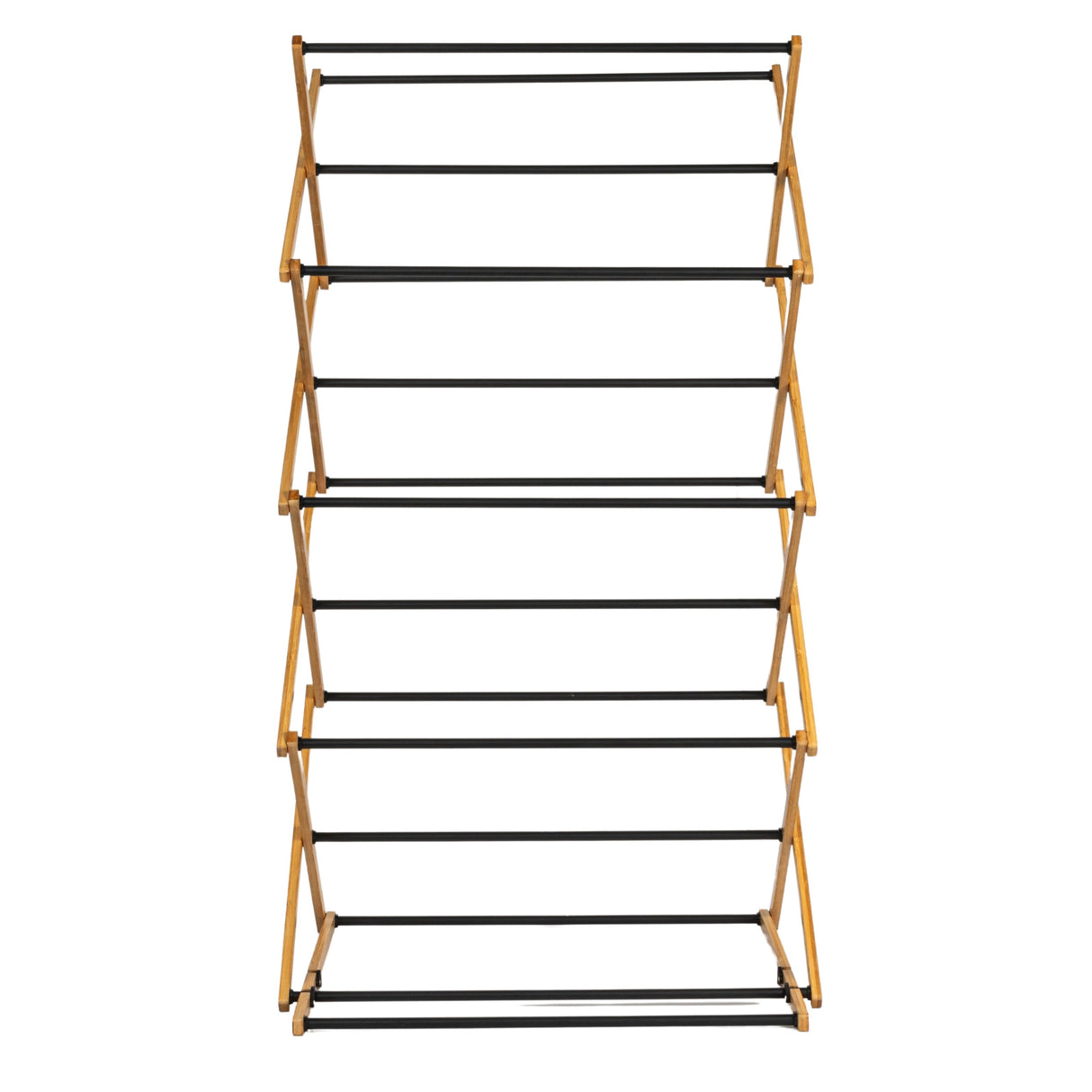 Household Essentials Bamboo Adjustable Folding Clothes Drying Rack with 16 Metal Dowels - 23.8"L x 19.3"W x 57.0"H