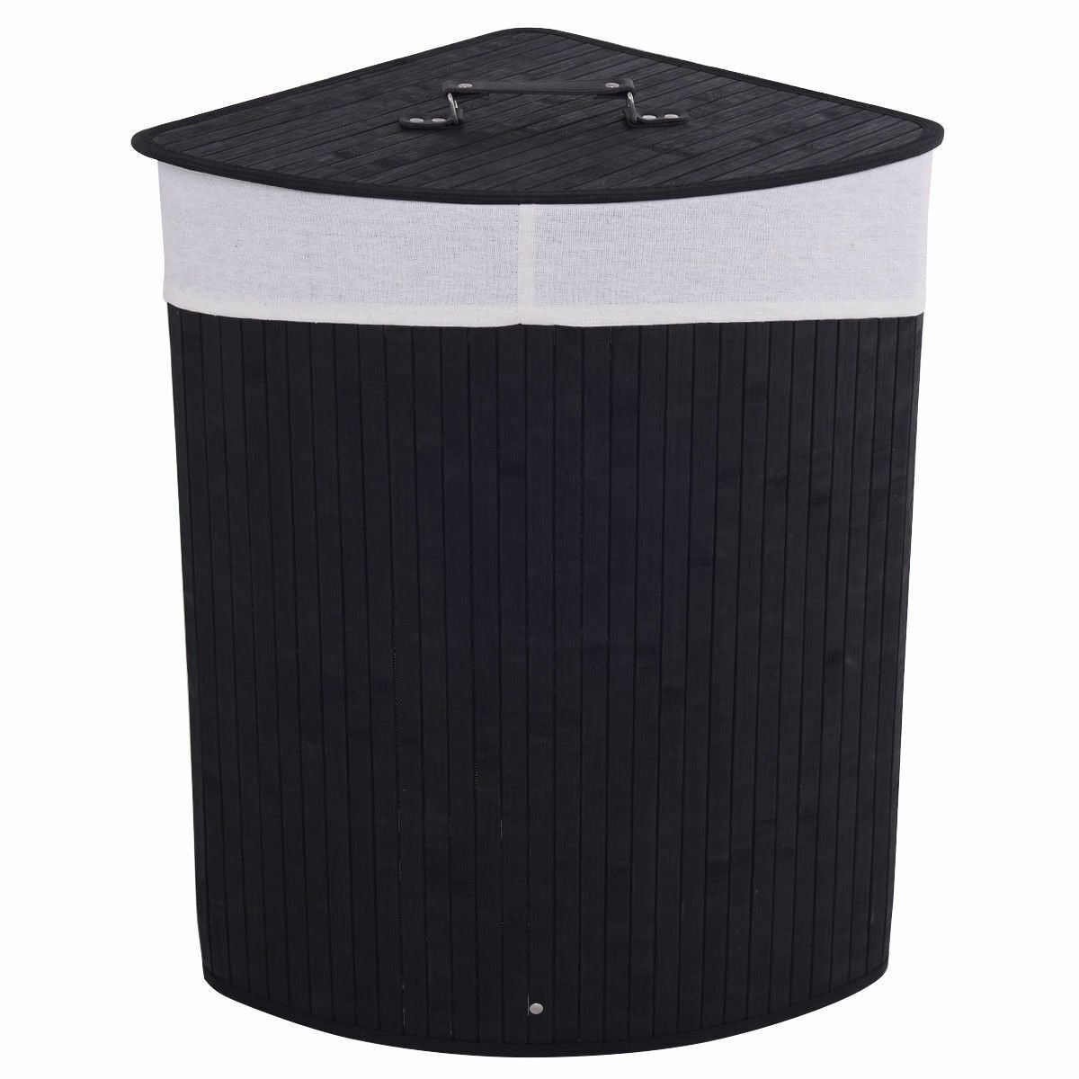 Corner Bamboo Laundry Hamper