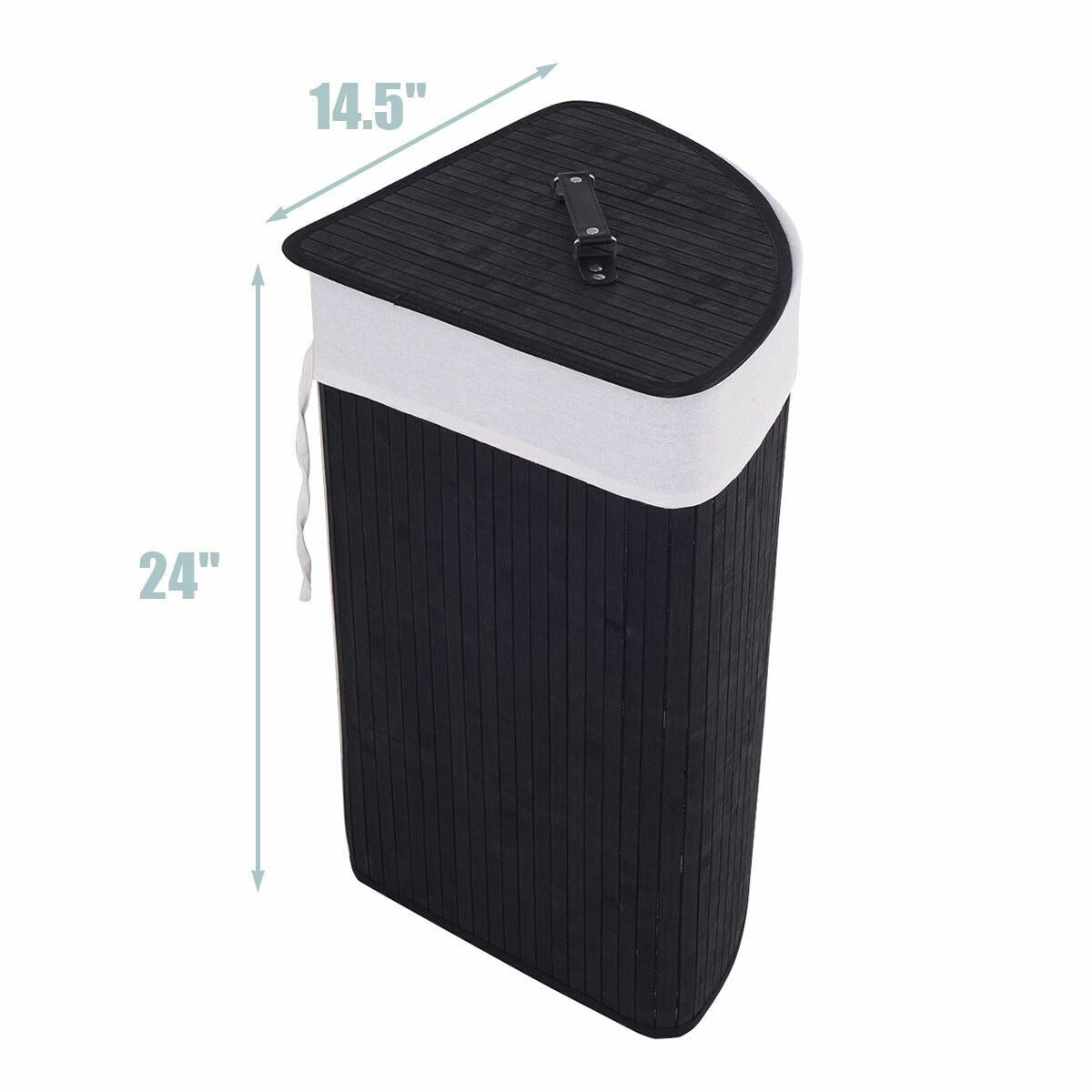 Corner Bamboo Laundry Hamper