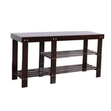 Bamboo Shoe Rack Bench 3-Tier Entryway Storage Organizer Shelf with Seat for Boots
