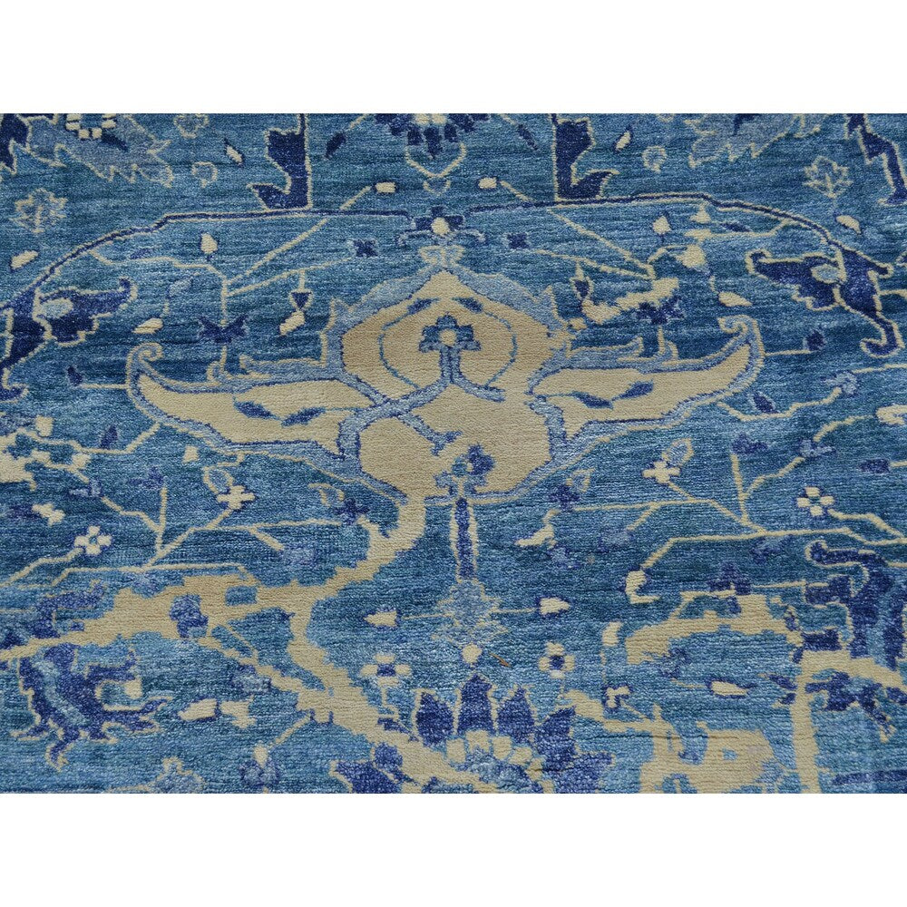 Rayon from Bamboo Silk Broken Design Heriz Hand-knotted Oriental Area Rug (7'8 x 10'3)