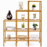 Bamboo Wood 5-Tier Versatile Bookcase Plant Stand Storage Rack - 45.5" x 12.5" x 55.5" (L x W x H)