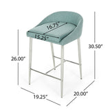 Bandini Modern Upholstered Counter Stools with Chrome Legs (Set of 2) by Christopher Knight Home