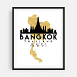Bangkok Thailand Bangkok Skyline Illustrations Urban Art Print/Poster