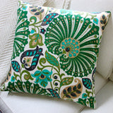 Bankura 20-inch Emerald Green Floral Throw Pillow