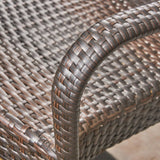Banner Outdoor 6-Seater Rectangular Acacia Wood and Wicker Dining Set by Christopher Knight Home