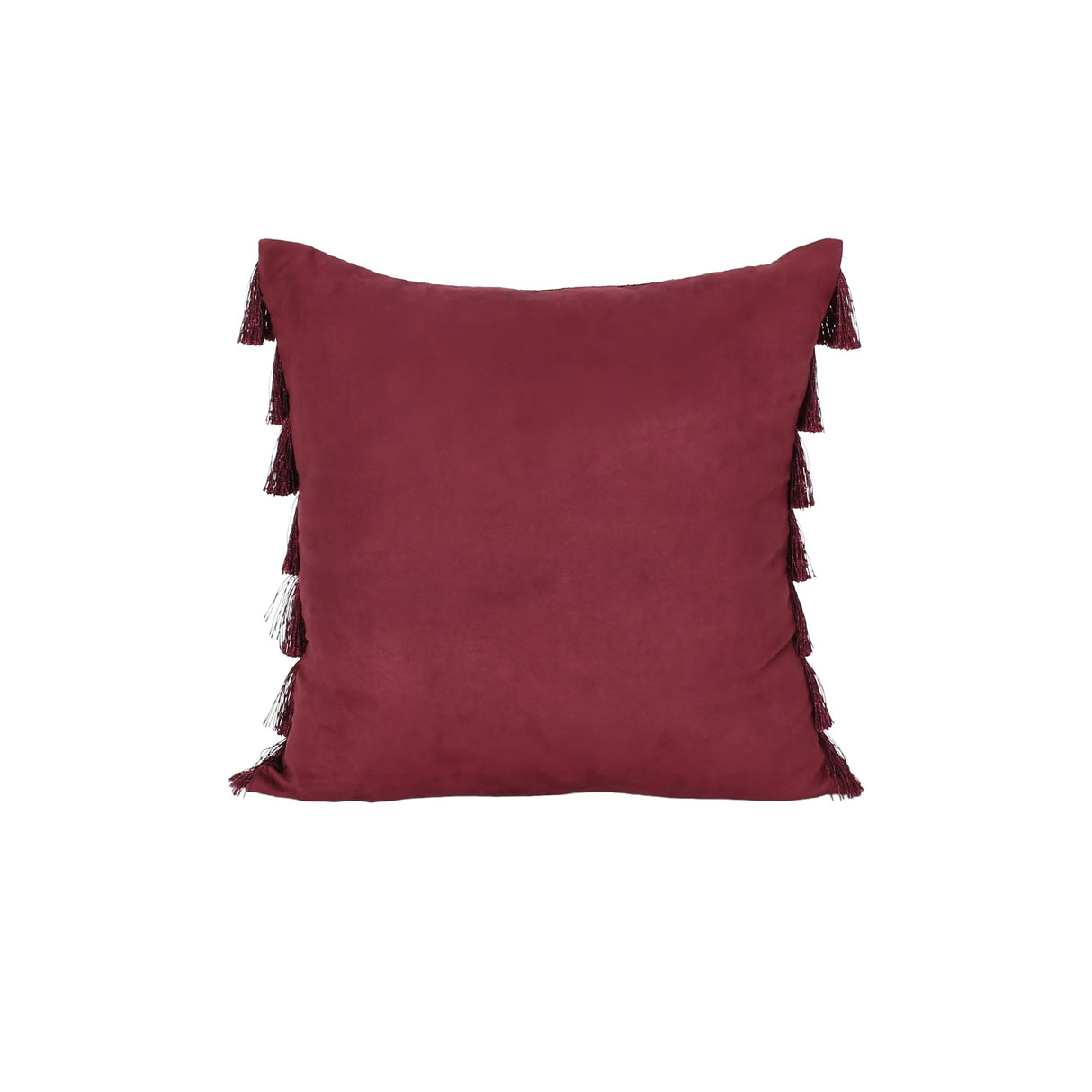 Bantry Glam Square Fabric Throw Pillow with Fringes by Christopher Knight Home