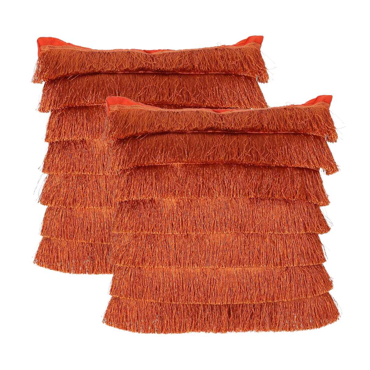 Bantry Glam Square Fabric Throw Pillow with Fringes by Christopher Knight Home