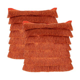 Bantry Glam Square Fabric Throw Pillow with Fringes by Christopher Knight Home