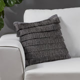 Bantry Glam Square Fabric Throw Pillow with Fringes by Christopher Knight Home