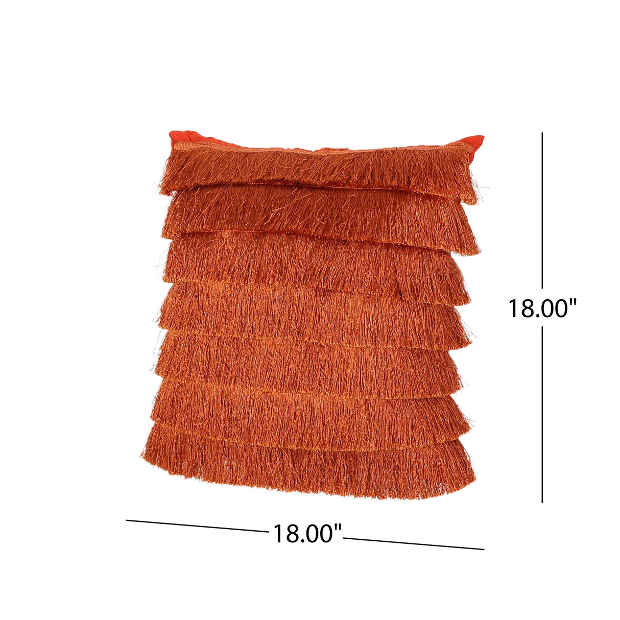 Bantry Glam Square Fabric Throw Pillow with Fringes by Christopher Knight Home