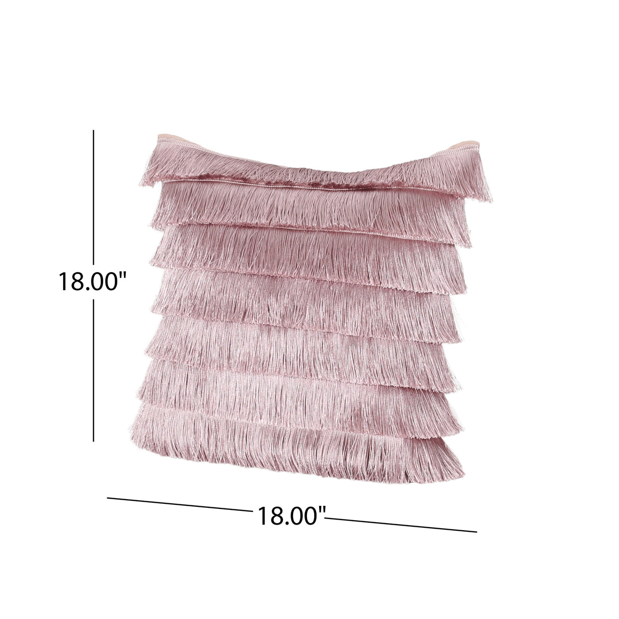 Bantry Glam Square Fabric Throw Pillow with Fringes by Christopher Knight Home