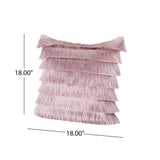 Bantry Glam Square Fabric Throw Pillow with Fringes by Christopher Knight Home