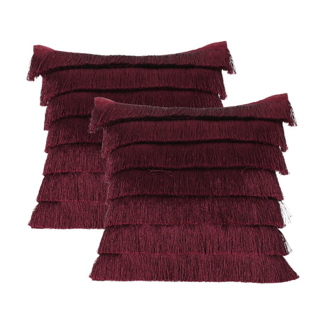 Bantry Glam Square Fabric Throw Pillow with Fringes by Christopher Knight Home