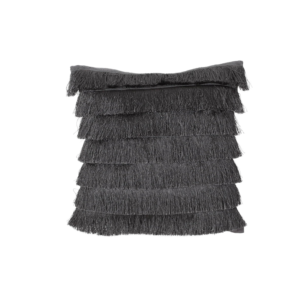 Bantry Glam Square Fabric Throw Pillow with Fringes by Christopher Knight Home