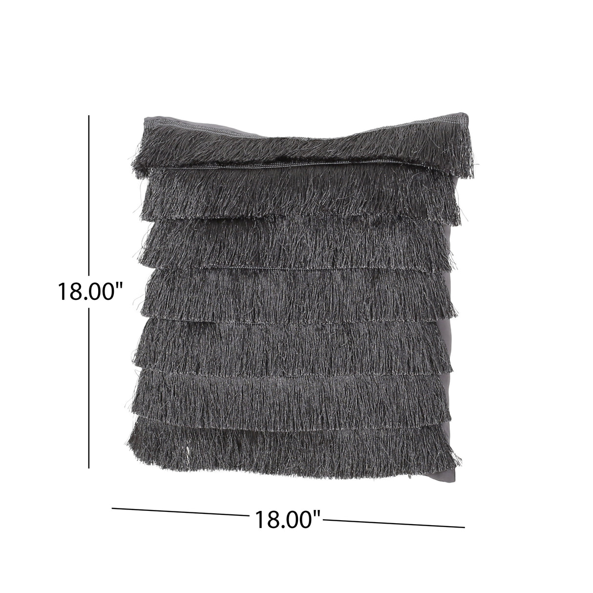 Bantry Glam Square Fabric Throw Pillow with Fringes by Christopher Knight Home