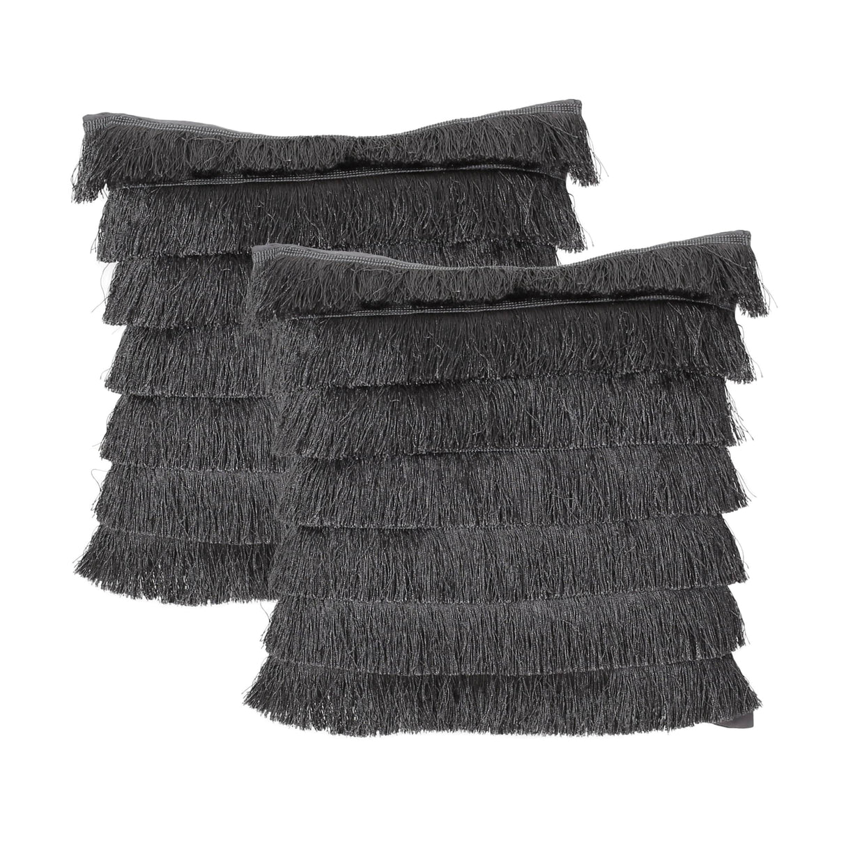 Bantry Glam Square Fabric Throw Pillow with Fringes by Christopher Knight Home