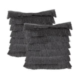 Bantry Glam Square Fabric Throw Pillow with Fringes by Christopher Knight Home