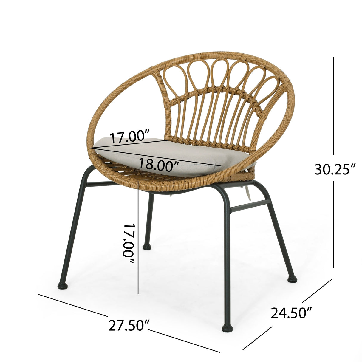 Banya Outdoor Faux Wicker Chat Set by Christopher Knight Home