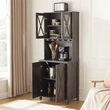 Bar Cabinet for Liquor and Glasses,Kitchen Cabinet with Wine Rack
