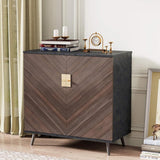 Wooden Bar Cabinet with Doors & Shelves for Hallway Entryway - M