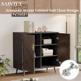 Wooden Bar Cabinet with Doors & Shelves for Hallway Entryway - M