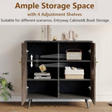 Wooden Bar Cabinet with Doors & Shelves for Hallway Entryway - M