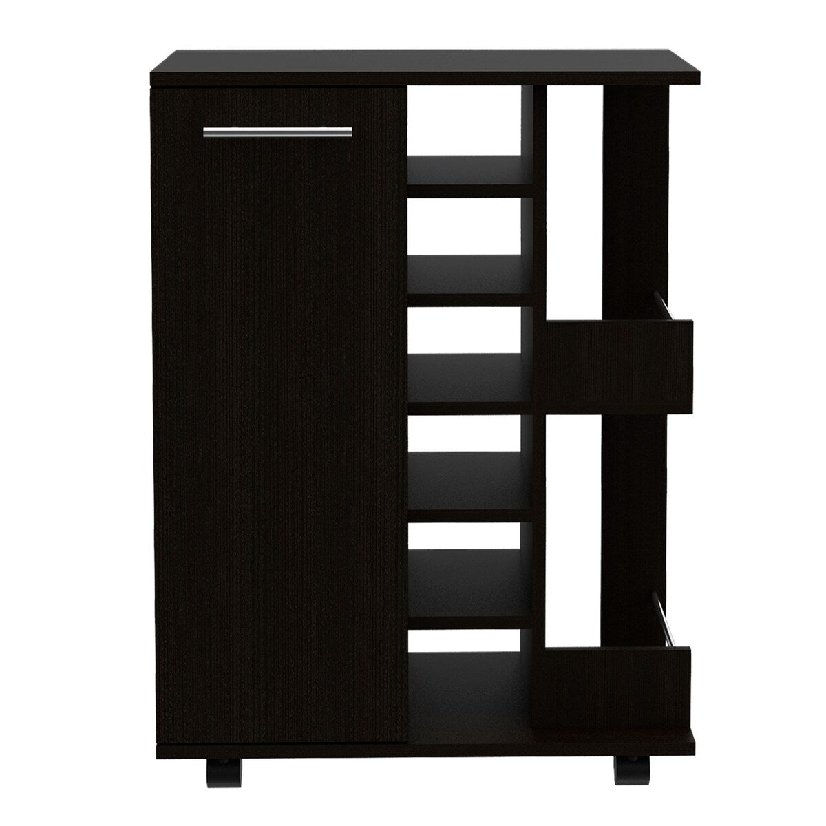 Bar Cart With Six Built-in Wine Rack