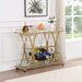Bar Cart with Wine Rack Tempered Glass Metal Frame Wine Storage