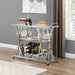 Bar Cart with Wine Rack Tempered Glass Metal Frame Wine Storage