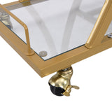 Bar Cart with Wine Rack Tempered Glass Metal Frame Wine Storage