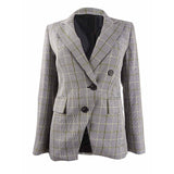 Bar III Women's Faux-Double-Breasted Plaid Blazer