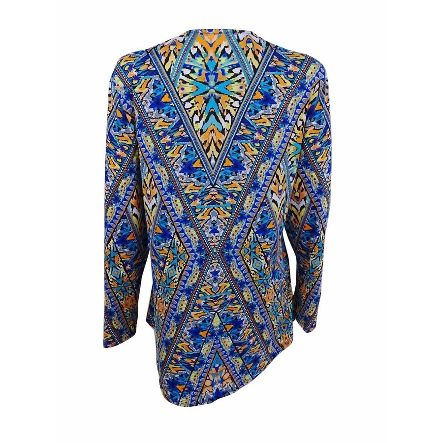 Bar III Women's Monarchy Printed Lace-up Tunic Cover-Up