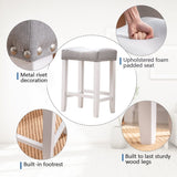 Bar Stools Set of 2, 24" Counter Stool Backless Square Saddle Island Stool Farmhouse Barstools for Kitchen Counter Dining Room