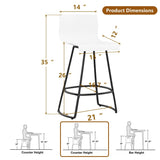 Bar Stools Set of 4 Counter Height Bar Stools Modern Swivel Bar Stools Bar Chairs with Back Plastic