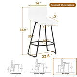 Bar Stools Set of 4 Counter Height Bar Stools Modern Swivel Bar Stools Bar Chairs with Back Plastic